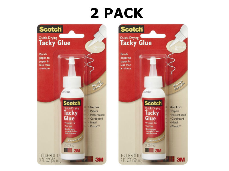 2X 3M Scotch Quickdrying Tacky GlueQuick Dry Tacky Glue, NonToxic