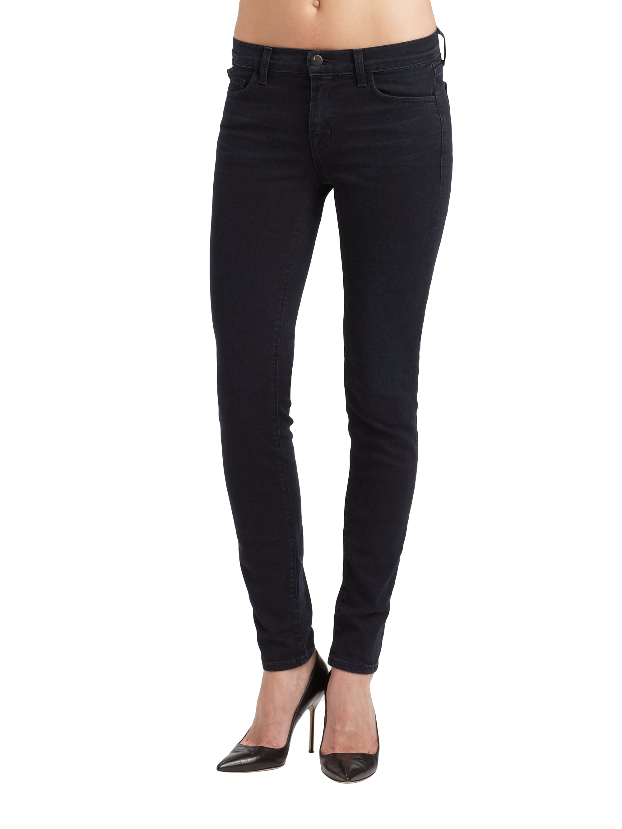 J Brand Women's 811 Mid Rise Slim Skinny Cotton Blend Black Jeans | eBay