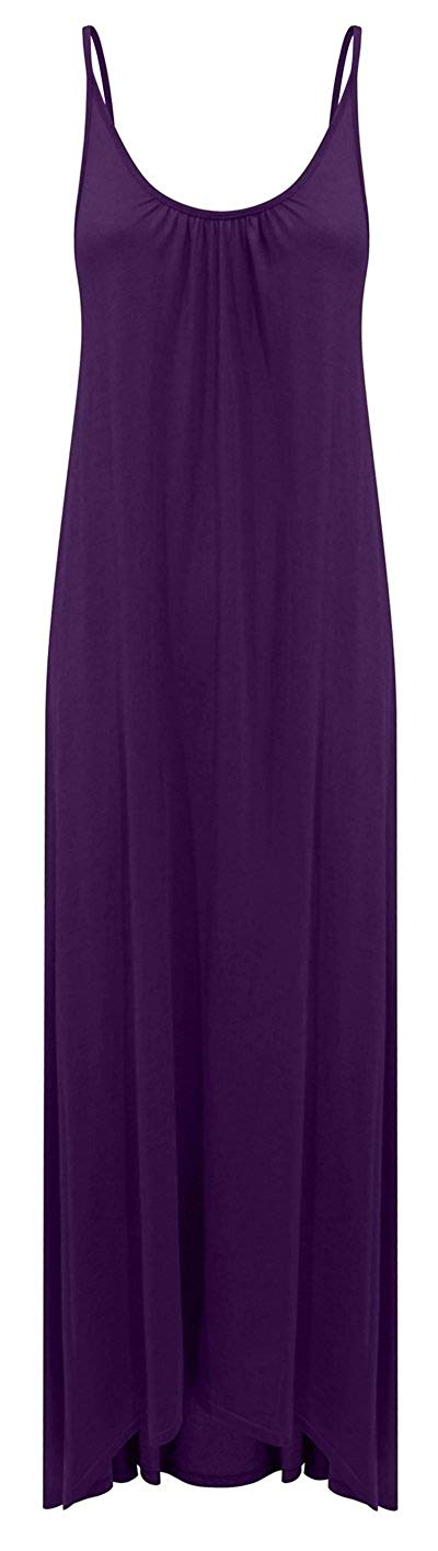 bobi Purple Low Back Cami Maxi Dress