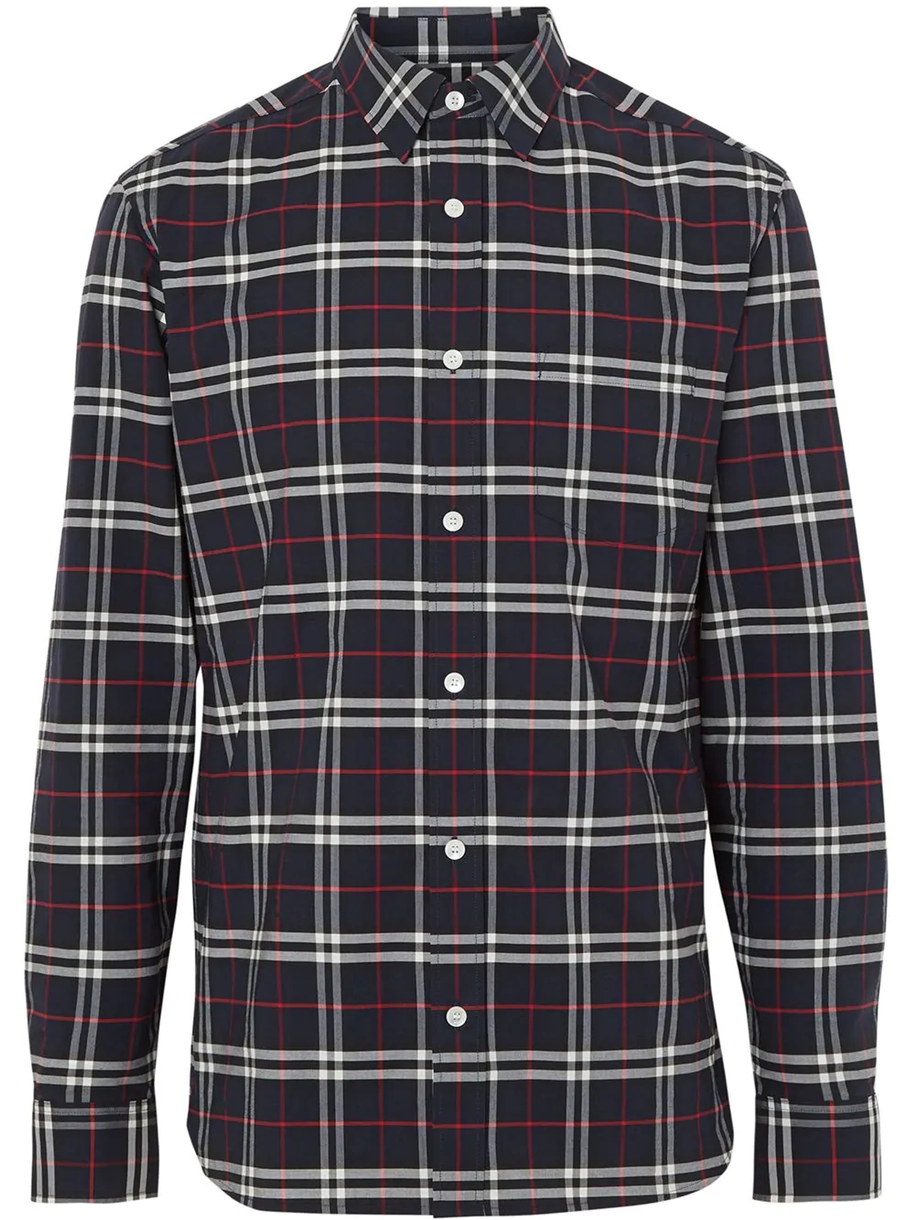 blue and red burberry shirt