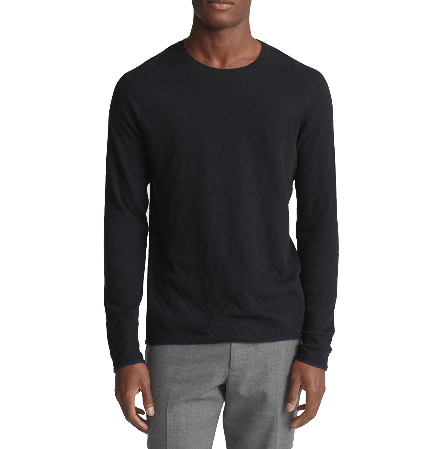 men's black crew neck sweater