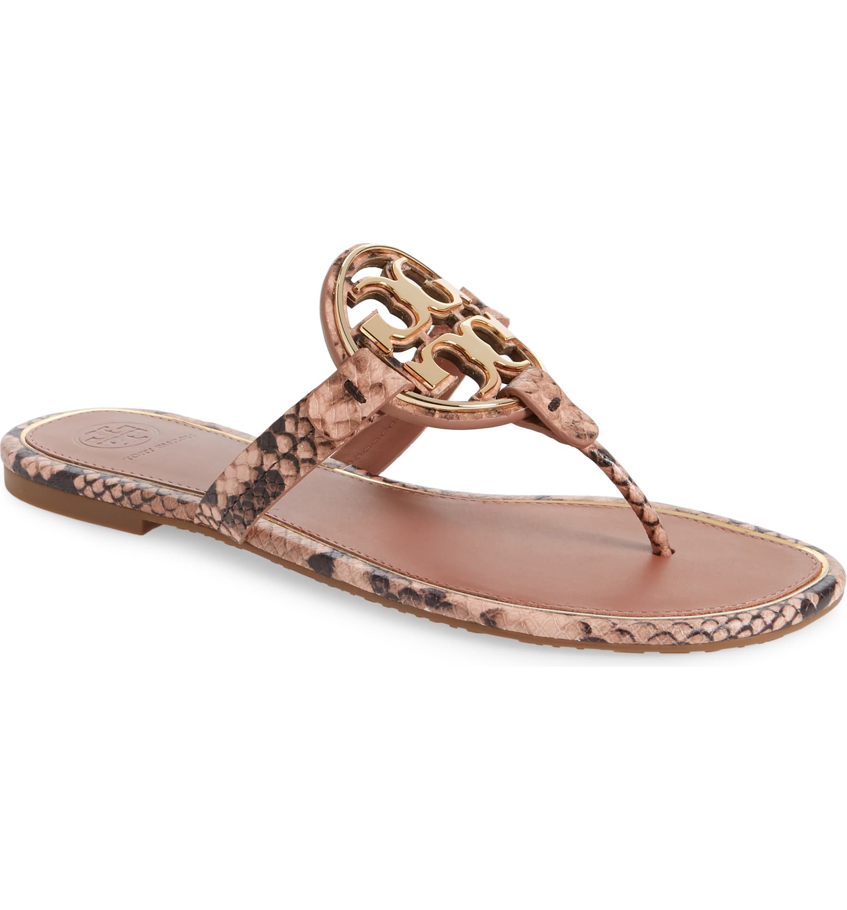 tory burch metal miller flip flop