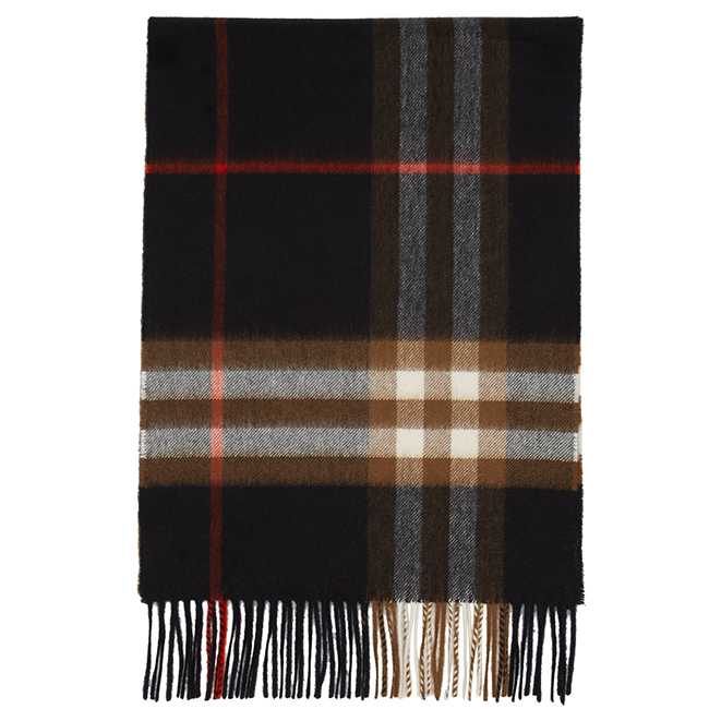 Burberry Mens Womens Black Brown Giant Check Cashmere Scarf | eBay