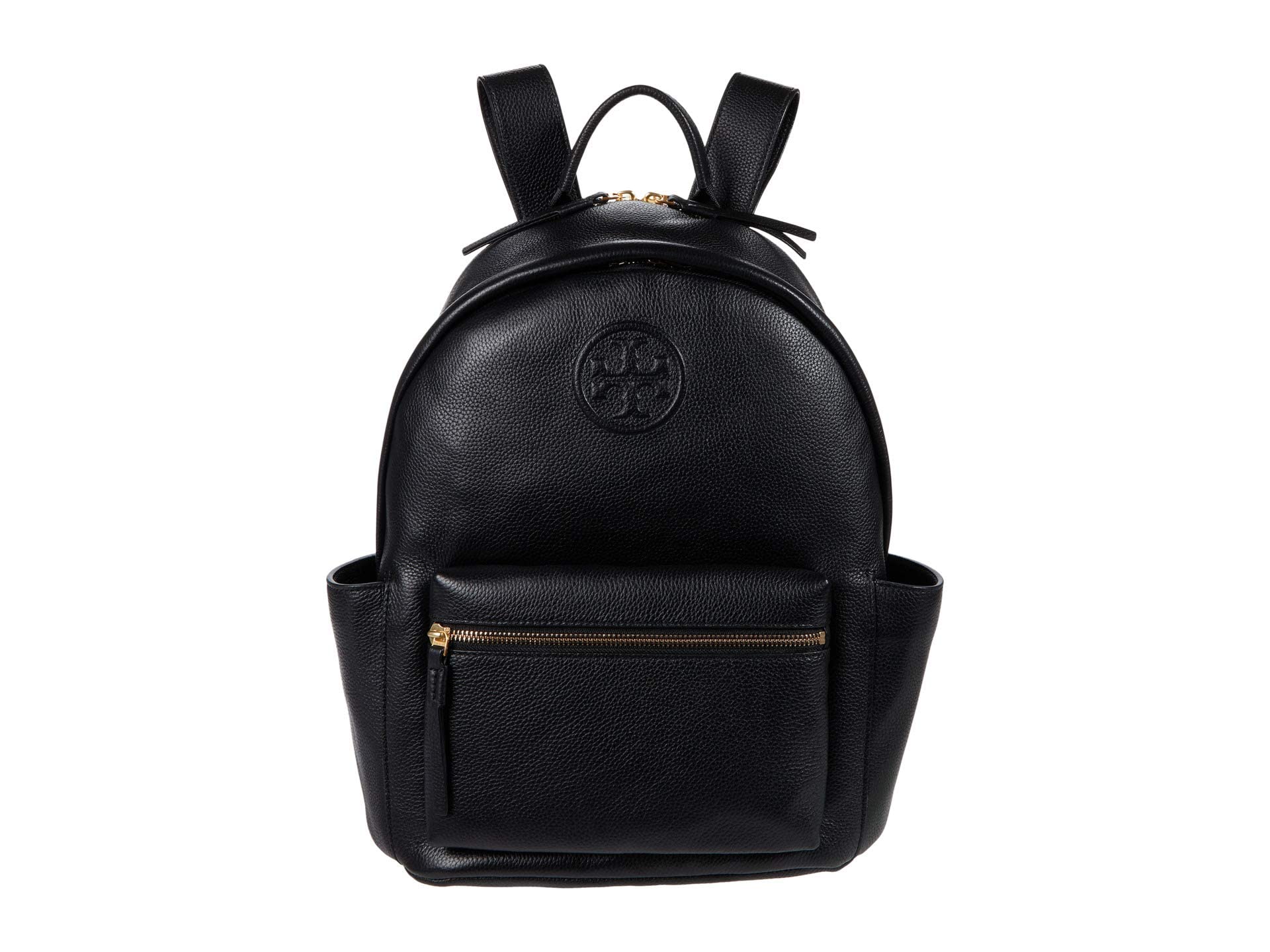 Tory Burch Perry Bombe Black Grained Leather Backpack | eBay