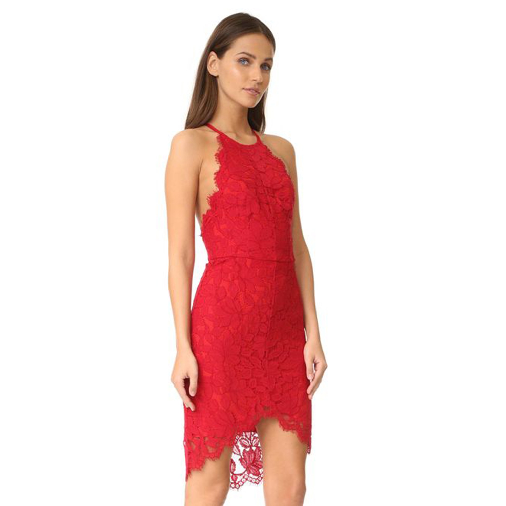 lover red lace dress