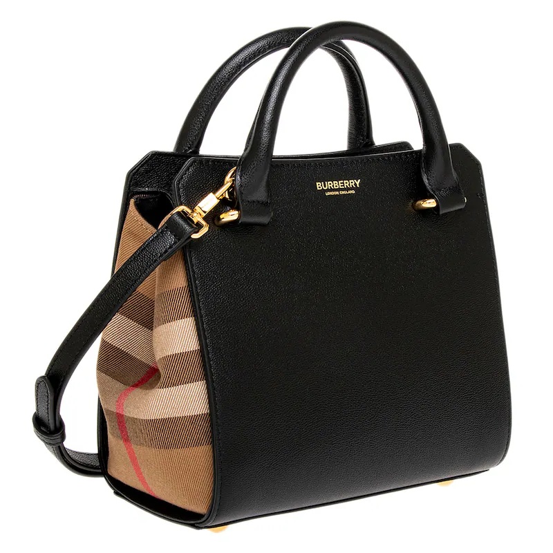 Burberry Women's Banwell Mini Top Handle Leather/Canvas Tote