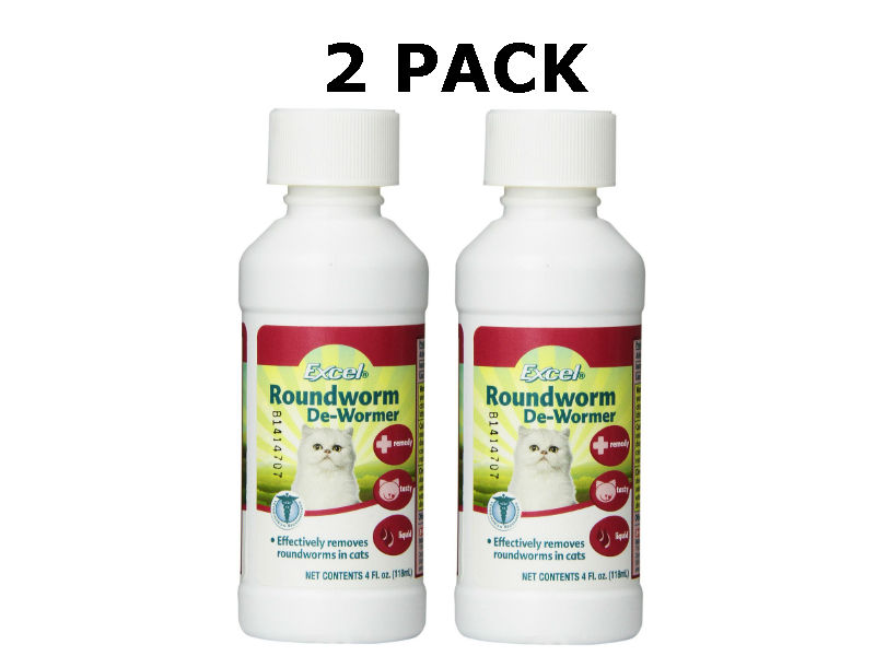 *2 PACK* Excel Roundworm Liquid Cat DeWormer, 4Ounce 26851780212 eBay